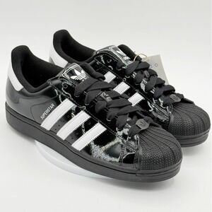 Adidas Superstar II 'Black Patent Leather' / Size 8 Mens / JR7313